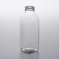 16 oz. Customizable Square PET Clear Juice Bottle - 160/Bag