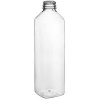 32 oz. Tall Square Clear PET Juice Bottle - 104/Bag