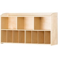 Foundations 1776047 Serenity 44 1/2 inch x 12 1/2 inch x 25 inch 11-Compartment Natural Wood Wall-Mount Diaper Organizer