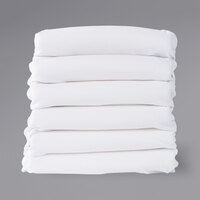 Foundations ZS-F5-WH-06 SafeFit 52" x 28" x 6" White 100% Cotton Knit Zipper Fitted Sheets for 4"-6" Full Size Crib Mattresses - 6/Pack