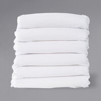 Foundations FS-FS-WH-06 SafeFit 52" x 28" x 6" White 100% Cotton Elastic Fitted Sheets for 1"-6" Full Size Crib Mattresses - 6/Pack
