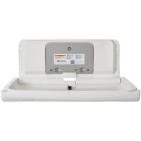 Foundations 200-EH-03 Ultra White Granite Horizontal Baby Changing Station / Table with EZ Mount Backer Plate, Dual Liner Dispenser, and 2 Bag Hooks
