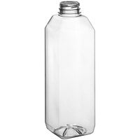32 oz. Square PET Clear Juice Bottle - 104/Bag