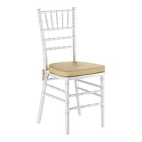 Lancaster Table & Seating White Wood Chiavari Chair with Gold Cushion