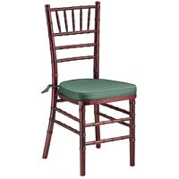 Lancaster Table & Seating Mahogany Wood Chiavari Chair with Green Cushion