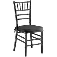 Lancaster Table & Seating Black Wood Chiavari Chair with Black Cushion
