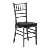 Lancaster Table & Seating Black Wood Chiavari Chair with Black Cushion