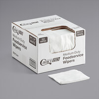 ChoiceHD 13 1/2 inch x 21 inch White Medium-Duty Foodservice Wiper - 150/Case
