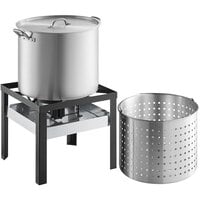 Backyard Pro 100 Qt. Aluminum Outdoor Seafood Boiler / Steamer Kit - 110,000 BTU