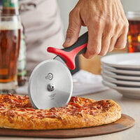 Mercer Culinary M18604RD Millennia® 4 inch High Carbon Steel Pizza Cutter with Red Handle
