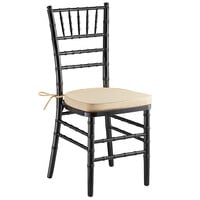 Lancaster Table & Seating Black Wood Chiavari Chair with Gold Cushion