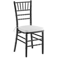 Lancaster Table & Seating Black Wood Chiavari Chair with White Cushion