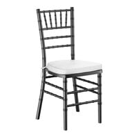Lancaster Table & Seating Black Wood Chiavari Chair with White Cushion