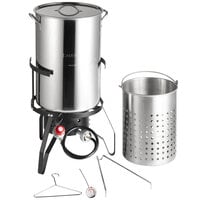 Backyard Pro 50 Qt. Outdoor Seafood Boiler / Steamer Kit with Stainless Steel Pot - 110,000 BTU