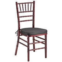 Lancaster Table & Seating Mahogany Wood Chiavari Chair with Black Cushion