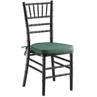 Lancaster Table & Seating Black Wood Chiavari Chair with Green Cushion