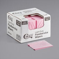 Choice 13" x 20" Pink Standard Duty Foodservice Wiper - 200/Case