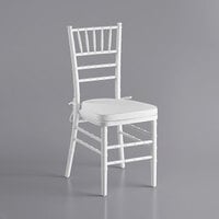 Lancaster Table & Seating White Wood Chiavari Chair with White Cushion