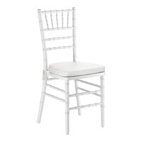 Lancaster Table & Seating White Wood Chiavari Chair with White Cushion