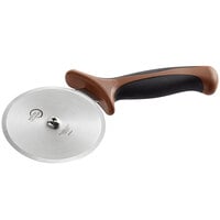 Mercer Culinary M18604BR Millennia® 4 inch High Carbon Steel Pizza Cutter with Brown Handle