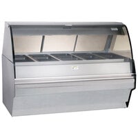 Alto-Shaam TY2SYS-72 SS Stainless Steel Heated Display Case with Curved Glass and Base - Full Service 72 inch
