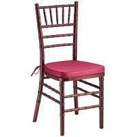 Lancaster Table & Seating Mahogany Wood Chiavari Chair with Wine Red Cushion