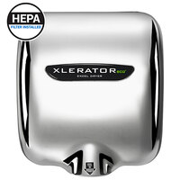 Excel XL-C-ECO-H-1.1N 208/277 XLERATOReco® Chrome Plated Cover Energy Efficient No Heat Hand Dryer with HEPA Filter - 208/277V, 500W