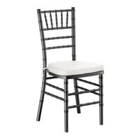Lancaster Table & Seating Black Wood Chiavari Chair with Ivory Cushion
