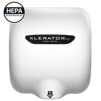Excel XL-BW-ECO-H-1.1N 110/120 XLERATOReco® White Thermoset Resin Cover Energy Efficient No Heat Hand Dryer with HEPA Filter - 110/120V, 500W