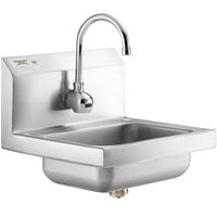 Regency 17 inch x 15 inch Wall Mounted Hand Sink with Waterloo Hands-Free Sensor Faucet