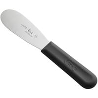 Choice 3 1/2 inch Smooth Stainless Steel Sandwich Spreader with Black Polypropylene Handle