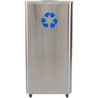 Ex-Cell Kaiser LDR-24 SS 24 Gallon Stainless Steel Rectangular Recycling Companion Container to Liquids Disposal Receptacle