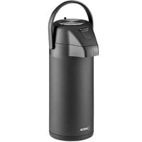 Acopa 3 Liter Stainless Steel Lined Matte Black Airpot with Push Button