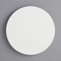 8" White Circular Melamine-Coated Wood Cake Board with Feet