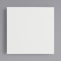 6 inch x 6 inch White Square Melamine-Coated Wood Cake Board with Feet