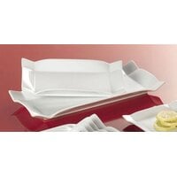 CAC TMS-12 Times Square 9 inch x 5 1/4 inch Bright White Rectangular China Platter - 24/Case