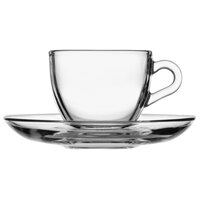 Pasabahce 97984-036 3 oz. Glass Espresso Cup and Saucer - 36/Case