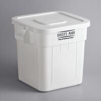 Baker's Mark 32 Gallon / 510 Cup White Flat Top Ingredient Storage Bin with Lid