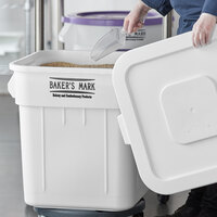 Baker's Mark 32 Gallon / 510 Cup White Flat Top Ingredient Storage Bin with Lid
