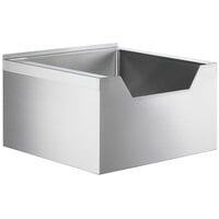 Regency 16-Gauge Stainless Steel One Compartment Floor Mop Sink with Notched Front - 24 inch x 24 inch x 12 inch Bowl