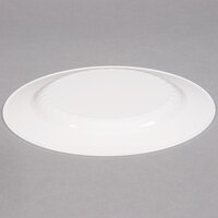 WNA Comet MP9WSLVR 9 inch White Masterpiece Plastic Plate with Silver Accent Bands - 12/Pack