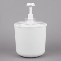 Carlisle Coldmaster Coldcrock 2 Qt. White Insulated Condiment Pump Dispenser Kit