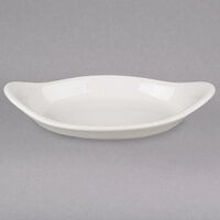 Hall China by Steelite International HL5200AWHA 6 oz. Ivory (American White) Oval China Rarebit / Au Gratin Dish - 24/Case