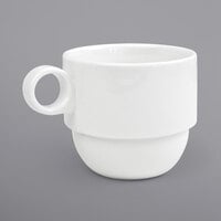Front of the House DMU016WHP23 Monaco 13 oz. Bright White Stackable Porcelain Mug - 12/Case