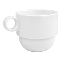Front of the House Monaco 13 oz. Bright White Stackable Porcelain Mug - 12/Case