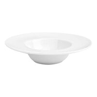 Front of the House Monaco 5 3/4" Bright White Wide Rim Round Deep Porcelain Saucer / Dish - 12/Case