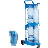 San Jamar Saf-T-Ice 50 lb. Polycarbonate Ice Tote Transport Set with 2 Ice Totes and Cart