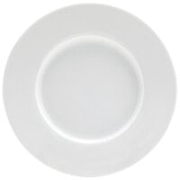Front of the House DAP073WHP23 Monaco 5" Bright White Wide Rim Round Porcelain Plate - 12/Case