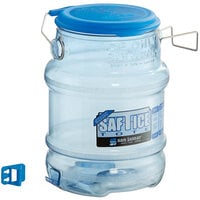 San Jamar Shorty Saf-T-Ice 5 Gallon Polycarbonate Ice Tote with Lid and Hanging Bracket