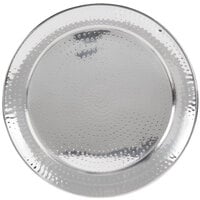 American Metalcraft HMRST1801 18 1/2 inch Round Hammered Stainless Steel Tray
